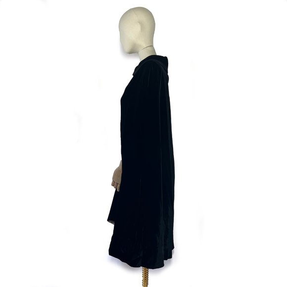 Authentic Vintage 1930s black long velvet cape OS - Picture 4 of 6